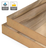 Red Heart Eucalyptus Veneer Natural Feature Grade Cross Grain on Moisture Resistant MDF