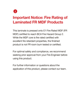 White Liner Laminate on Fire Rated Black MDF