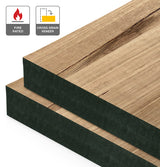 Tasmanian Oak Veneer Natural Feature Grade Cross Grain on Fire Rated Black MDF