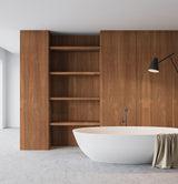 Sapele Veneer Crown Cut on Fire Rated Black MDF