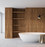 Teak Veneer Crown Cut on HMR Moisture Resistant Particleboard