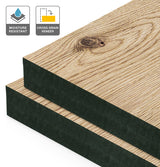 Rustic Oak Veneer Natural Feature Grade Cross Grain on Black Moisture Resistant MDF