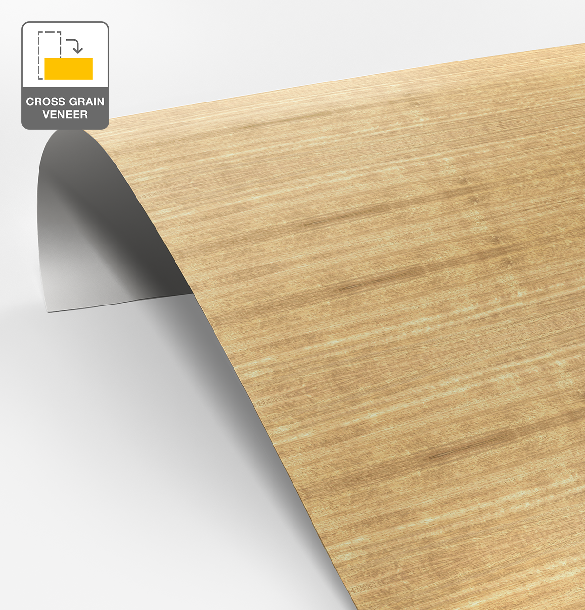 Tasmanian Ash Veneer Quarter Cut Cross Grain on Laminate