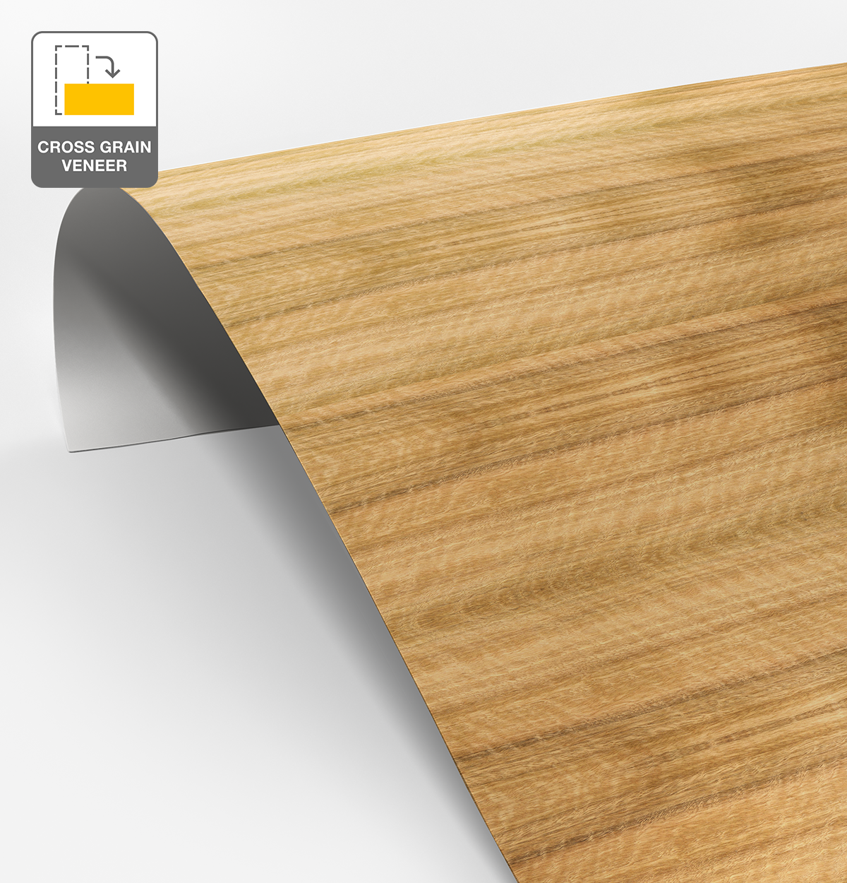 Spotted Gum Veneer Quarter Cut Cross Grain on Laminate