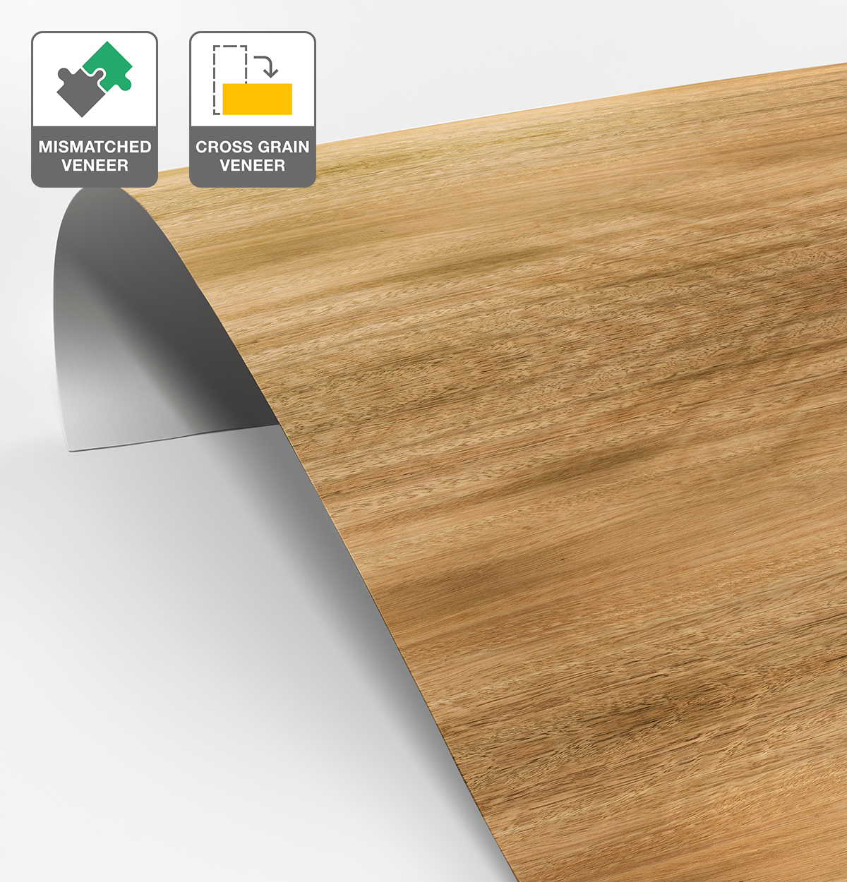 Spotted Gum Veneer Mismatched Cross Grain on Laminate