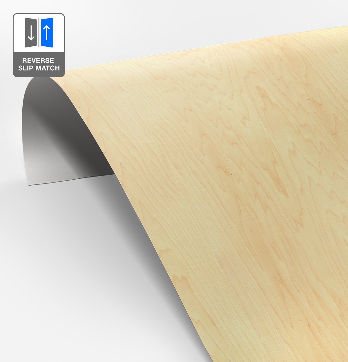 Rock Maple Veneer Crown Cut Reverse Slip Match on Laminate