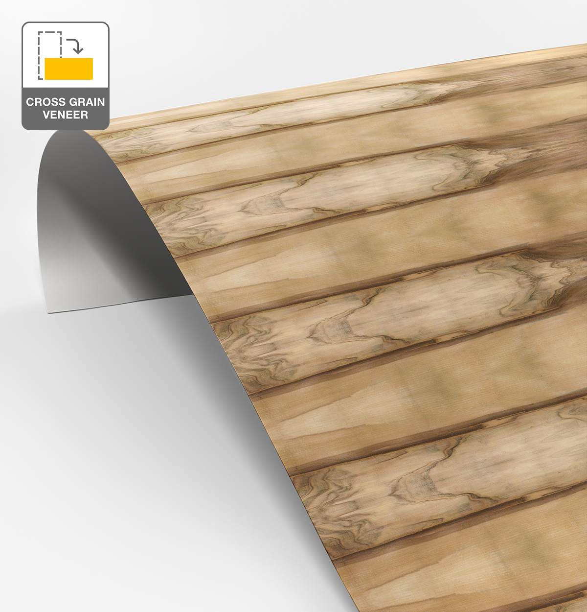 Red Heart Eucalyptus Veneer Natural Feature Grade Cross Grain on Laminate