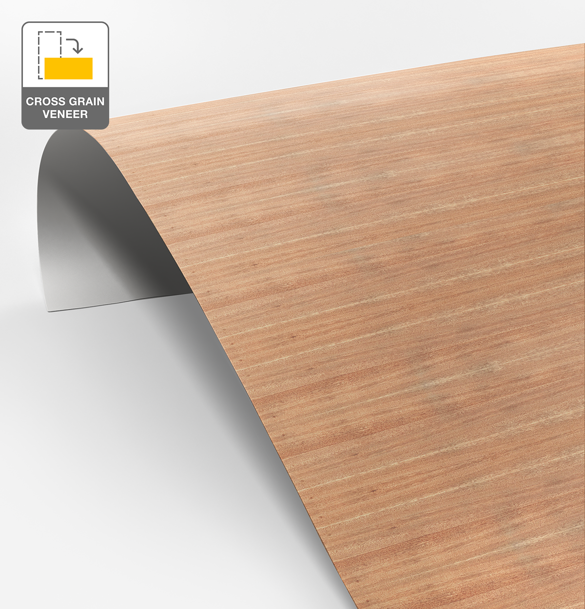 Sliced Pacific Maple Veneer Quarter Cut Cross Grain on Laminate