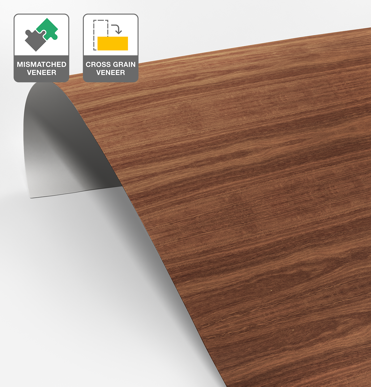 Jarrah Veneer Mismatched Cross Grain on Laminate