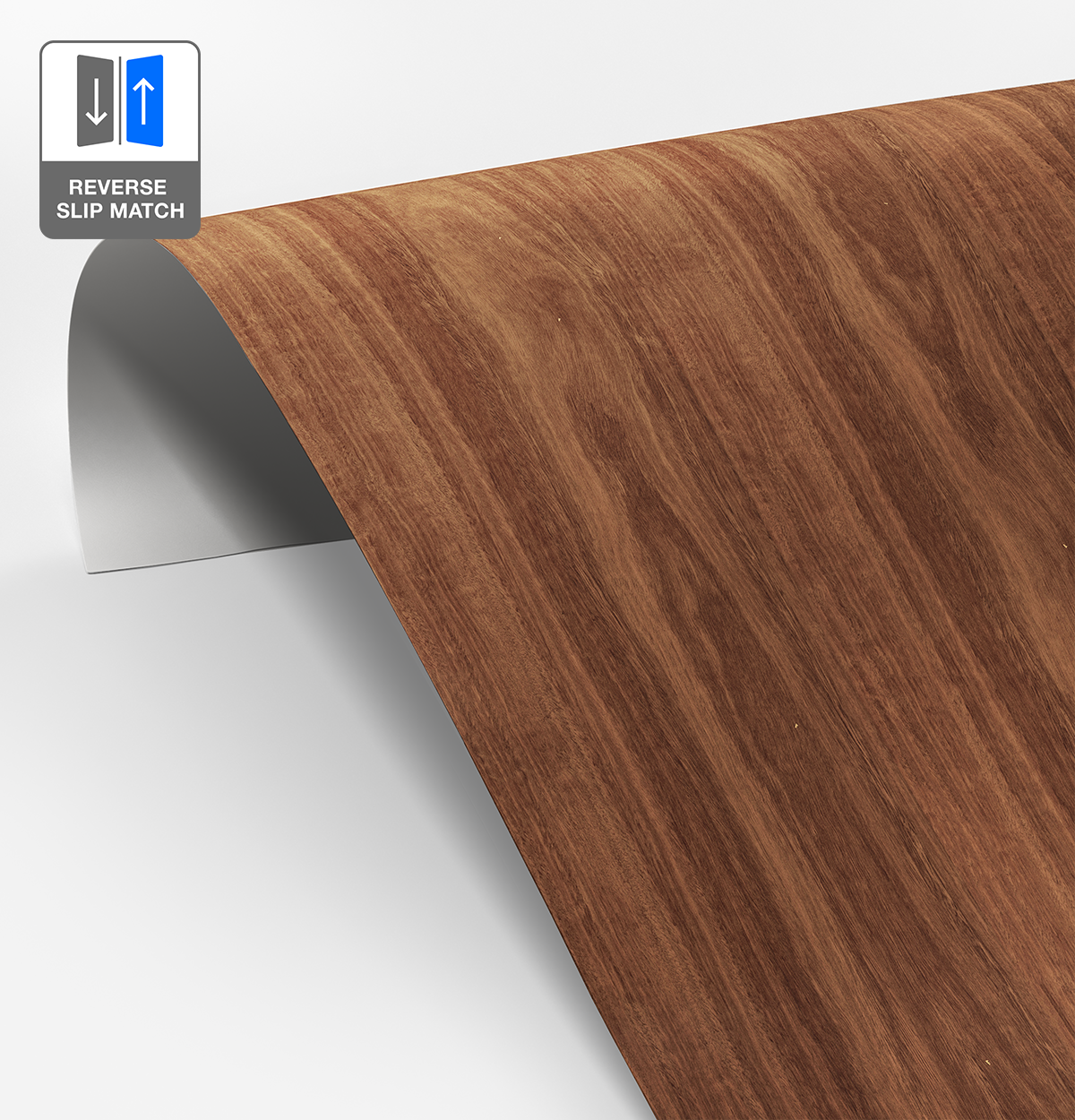 Jarrah Veneer Crown Cut Reverse Slip Match on Laminate