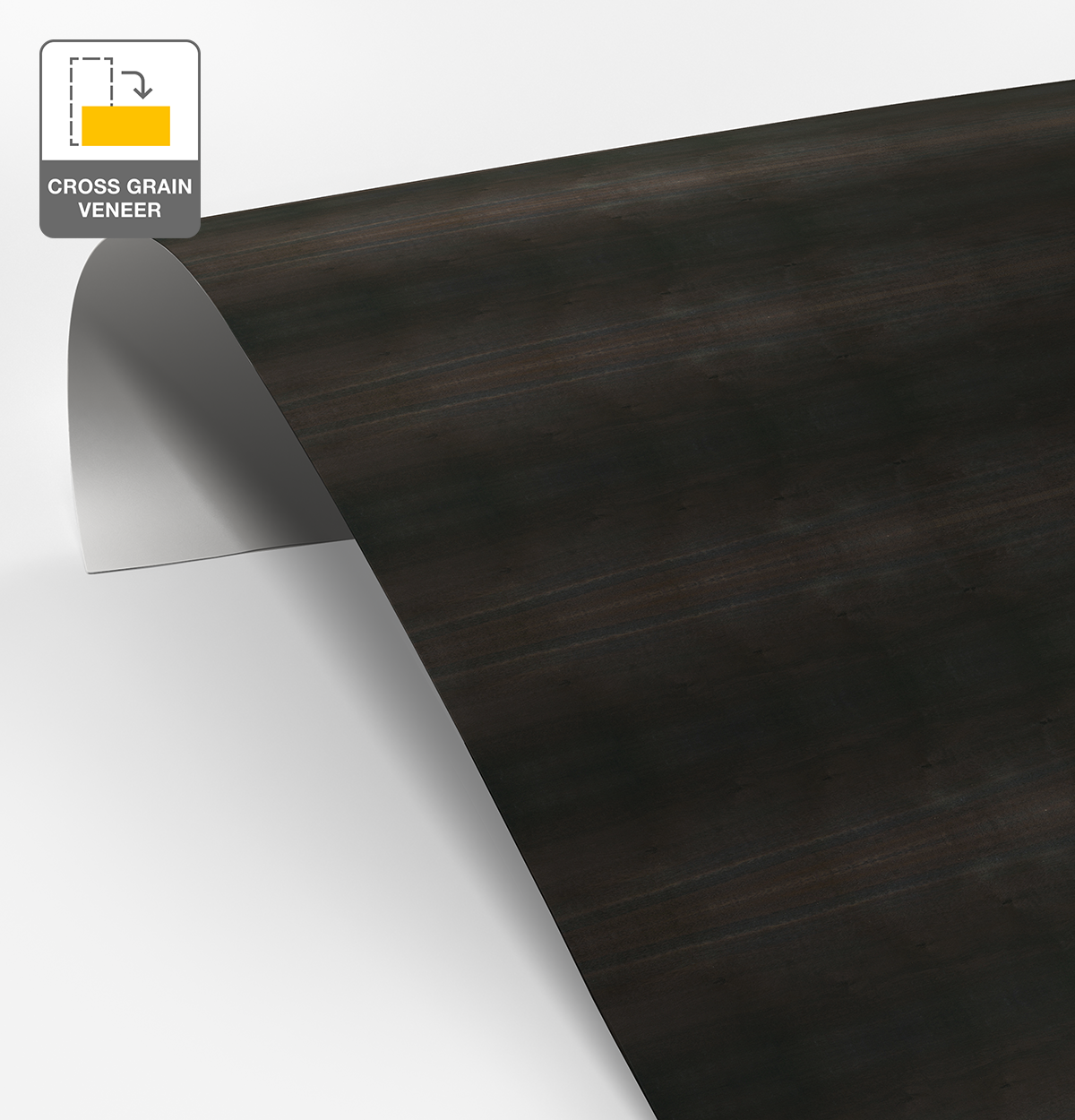 Smoked Eucalyptus Veneer Crown Cut Cross Grain on Laminate