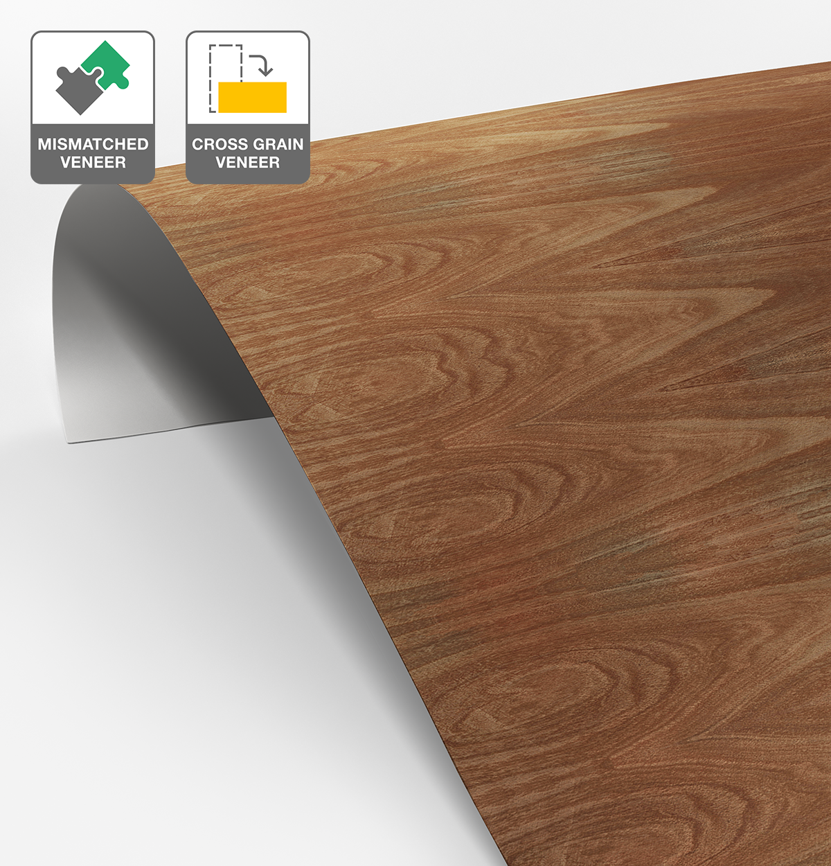Ironbark Veneer Mismatched Cross Grain on Laminate