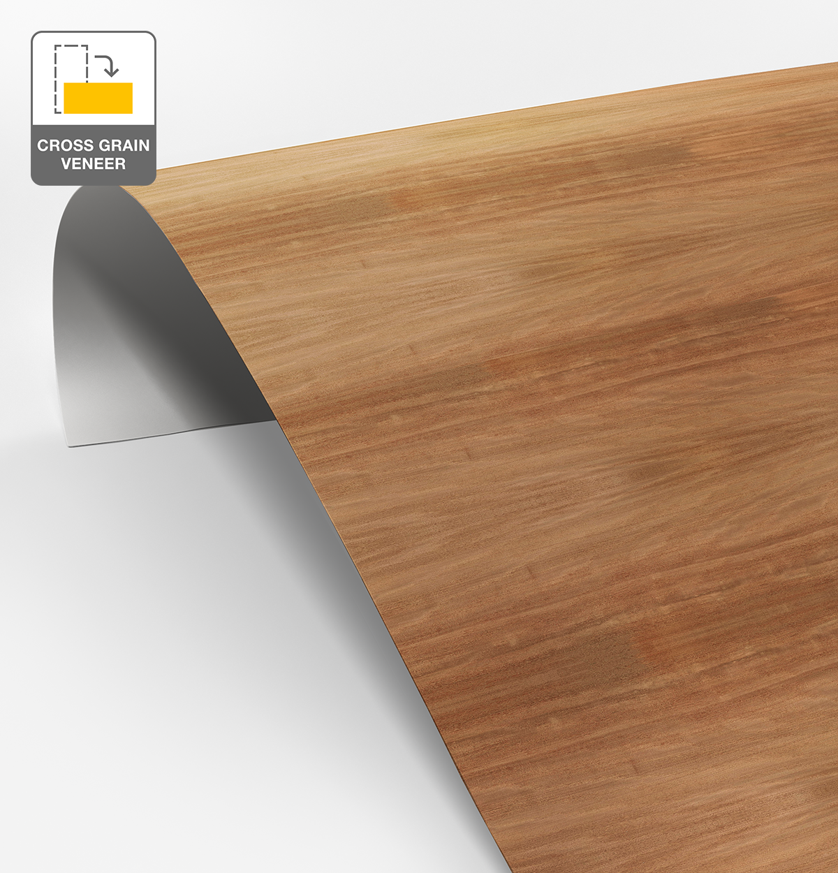 Brushbox Veneer Quarter Cut Cross Grain on Laminate