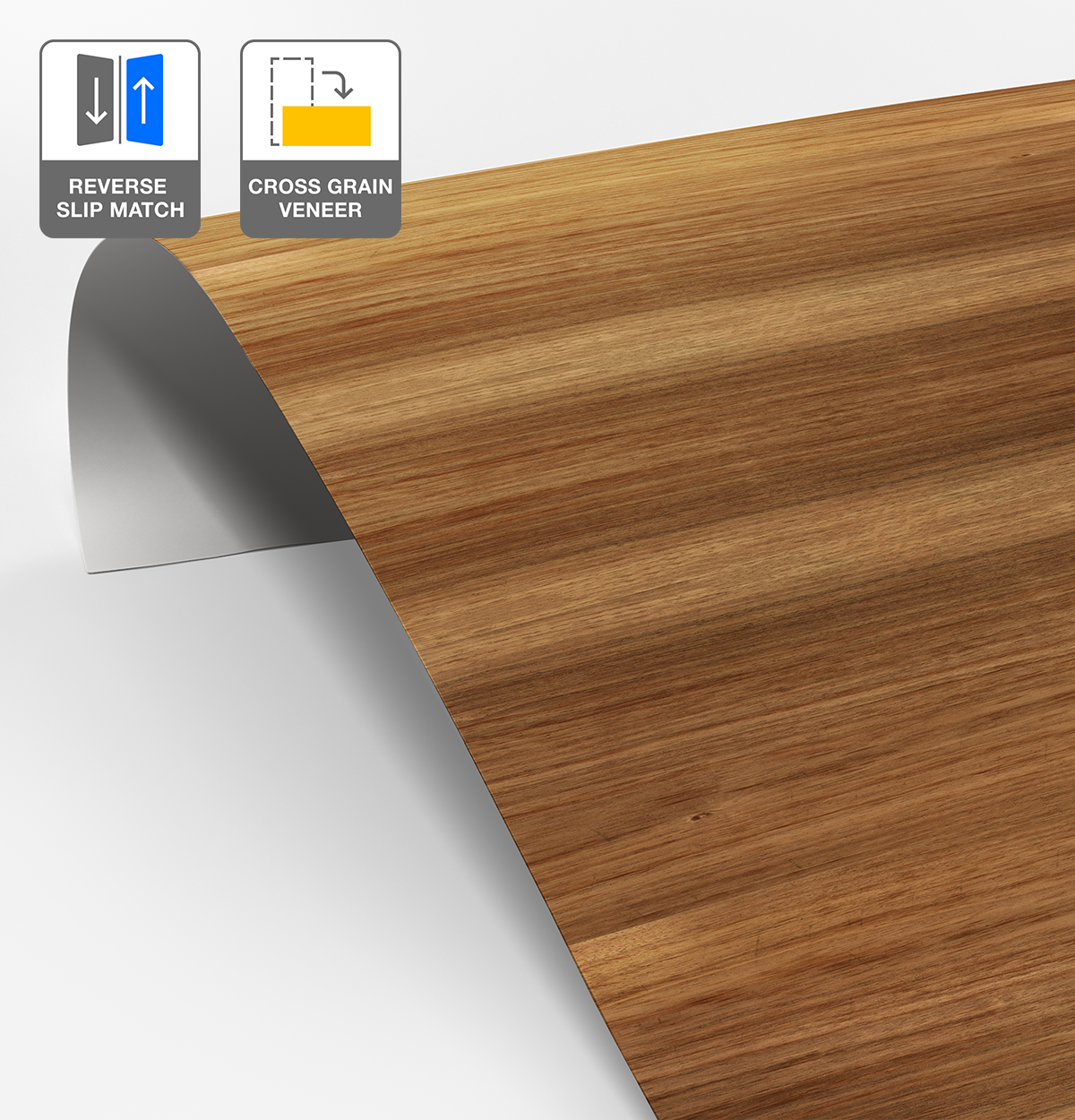 Blackwood Veneer Crown Cut Reverse Slip Match Cross Grain on Laminate