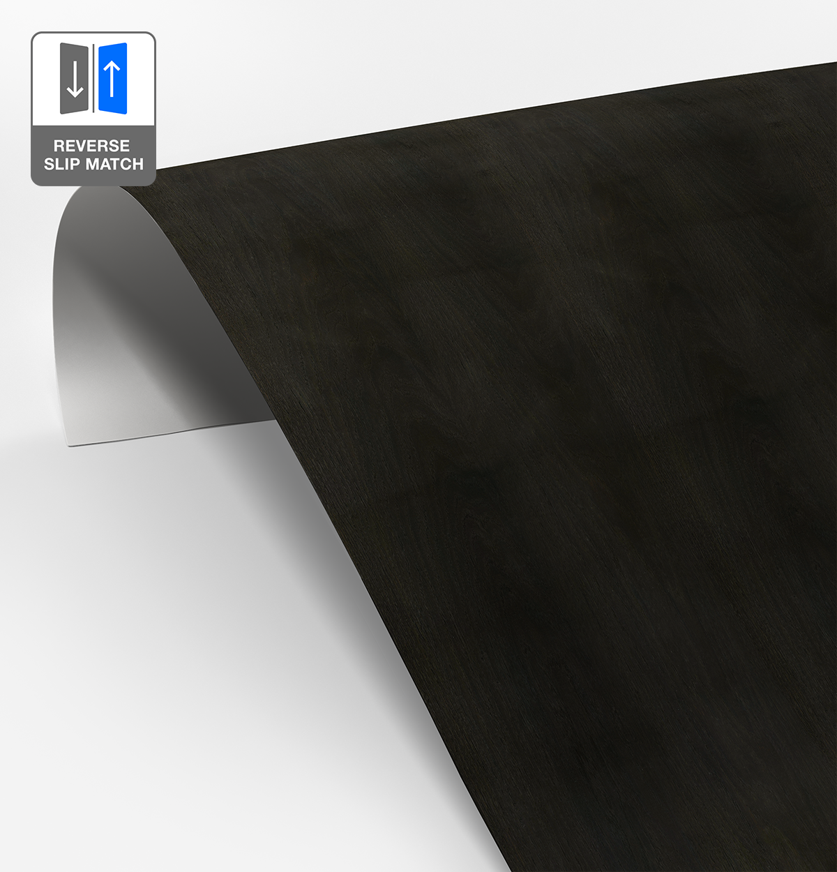 Smoked Oak Veneer Crown Cut Reverse Slip Match on Laminate