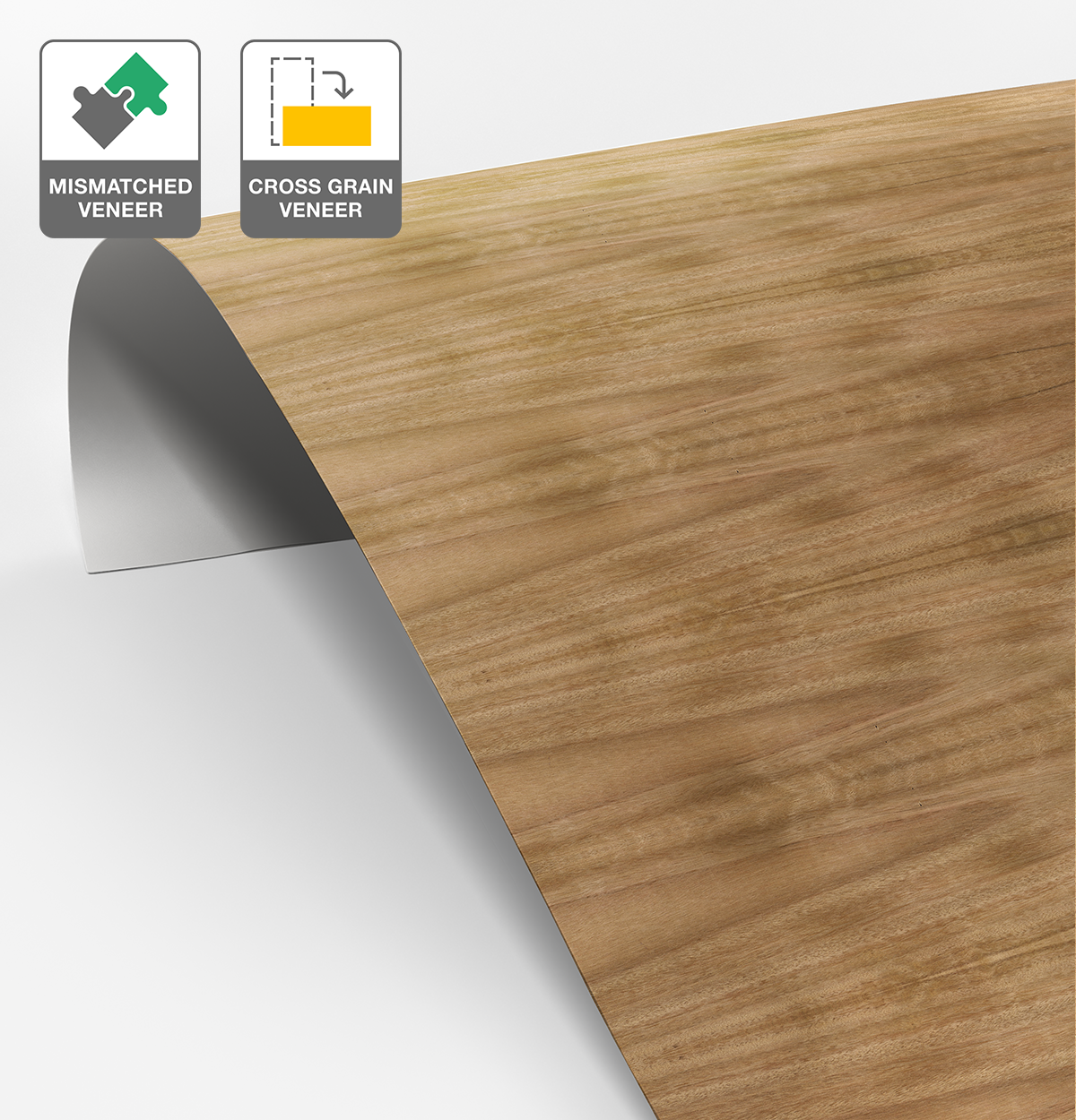 Blackbutt Veneer Mismatched Cross Grain on Laminate