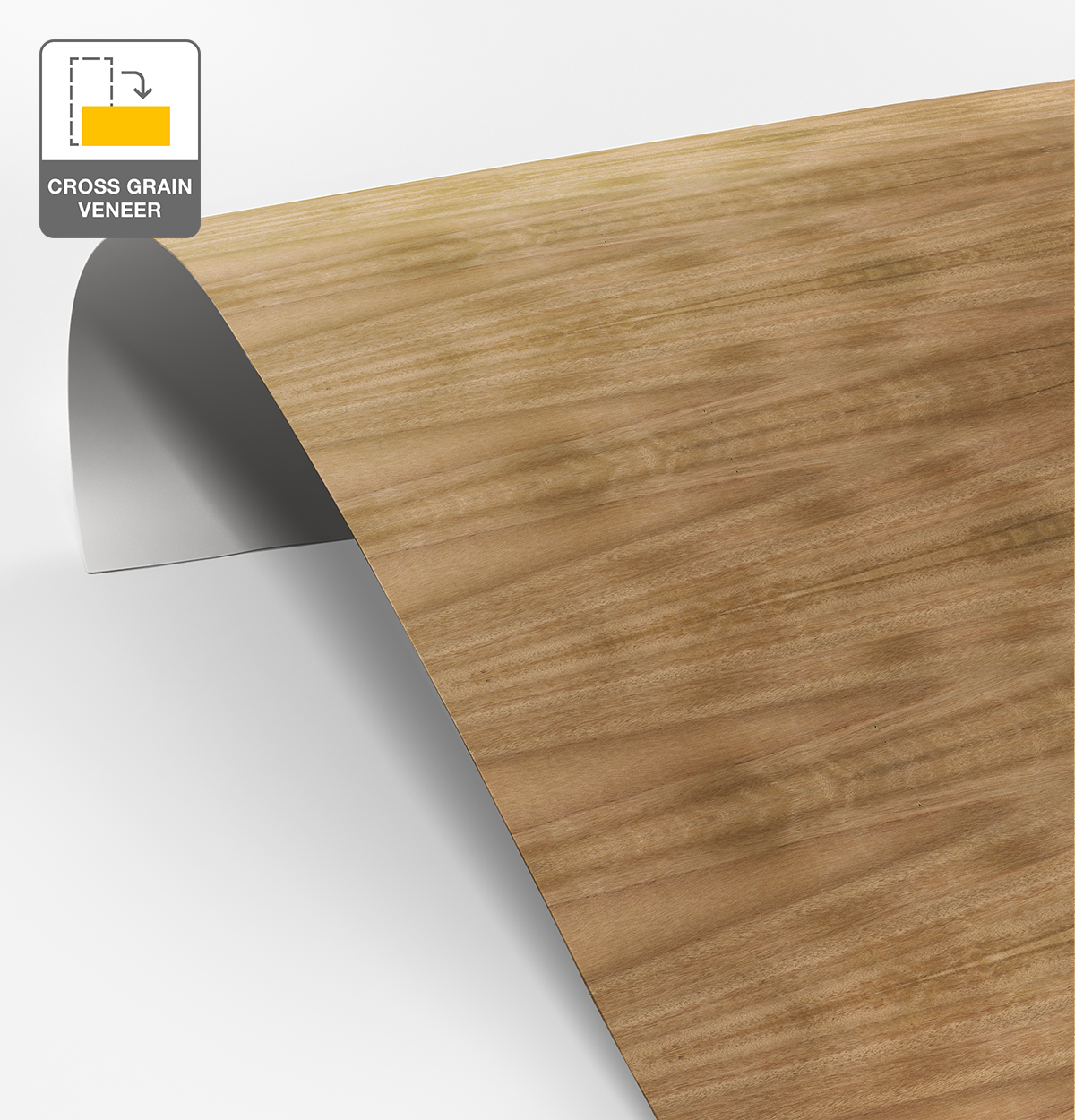 Blackbutt Veneer Crown Cut Cross Grain on Laminate