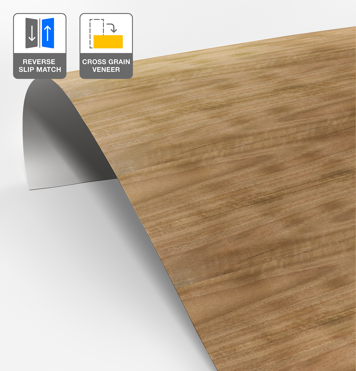 Blackbutt Veneer Crown Cut Reverse Slip Match Cross Grain on Laminate