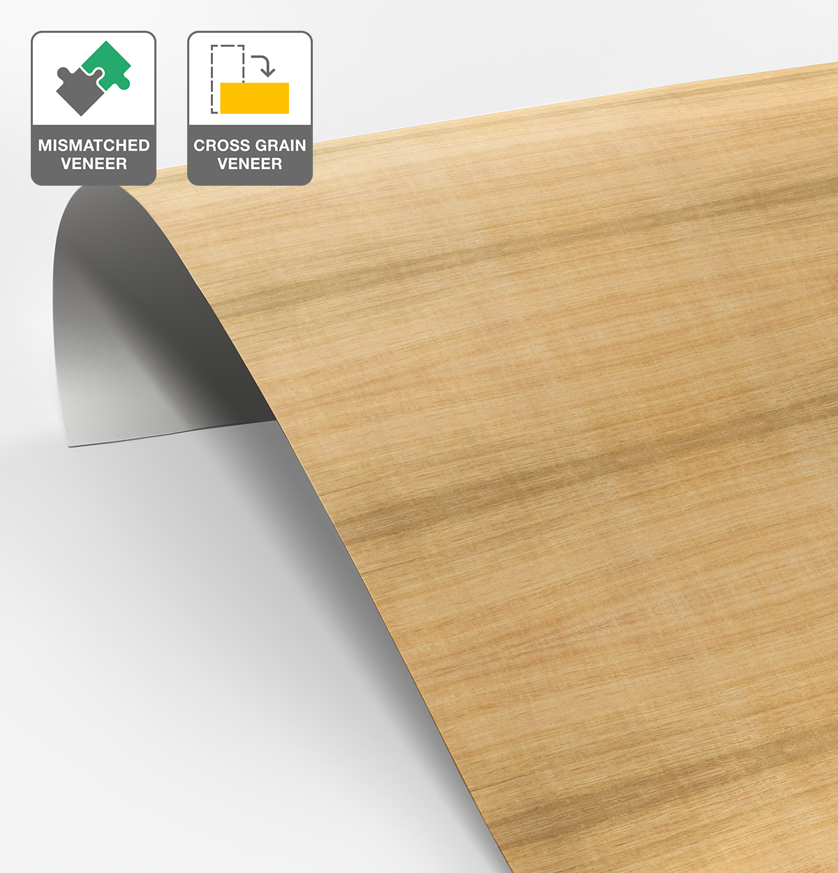 Tasmanian Oak Veneer Mismatched Cross Grain on Laminate