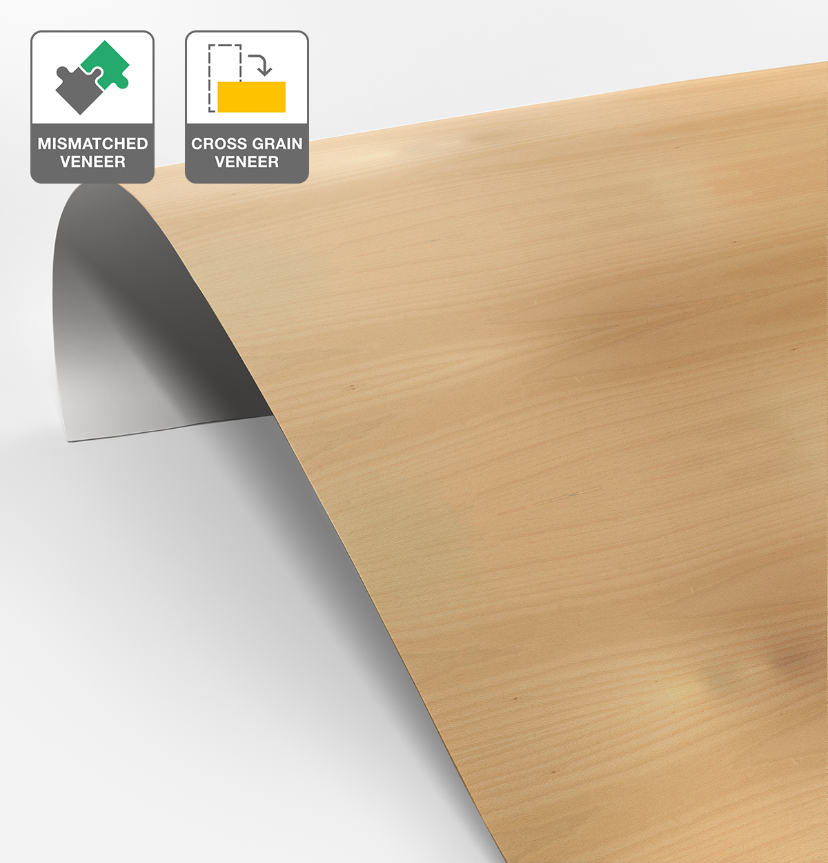 Beech Veneer Mismatched Cross Grain on Laminate