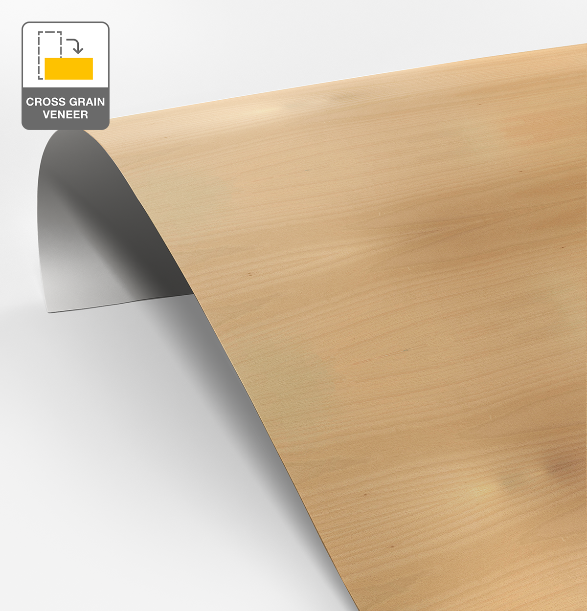 Beech Veneer Crown Cut Cross Grain on Laminate