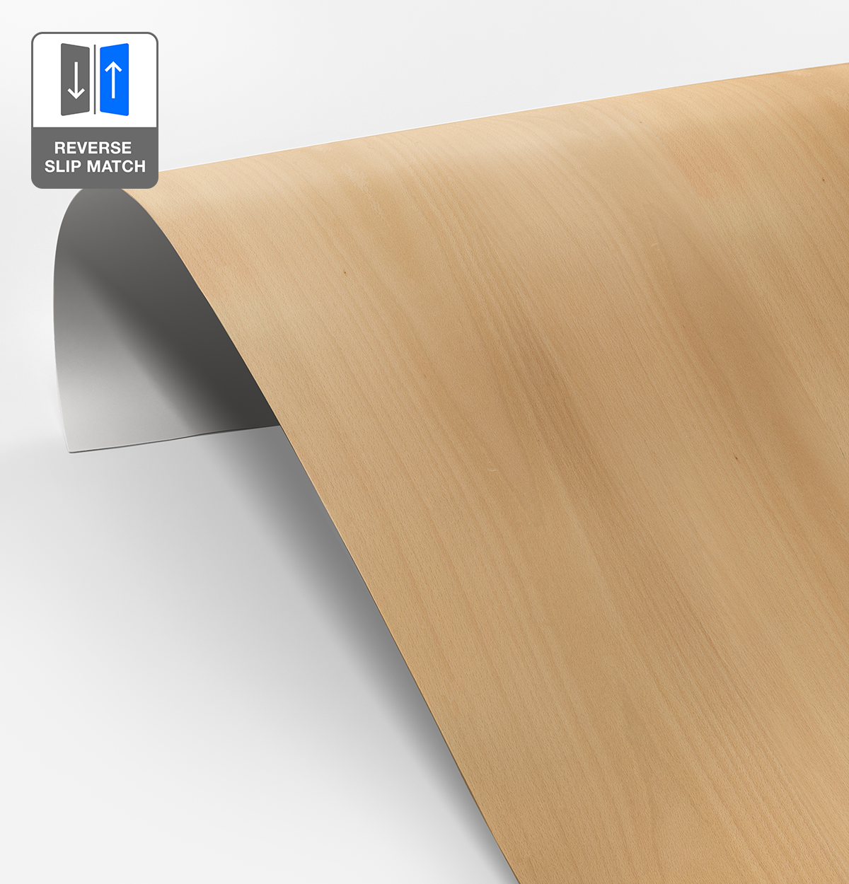 Beech Veneer Crown Cut Reverse Slip Match on Laminate