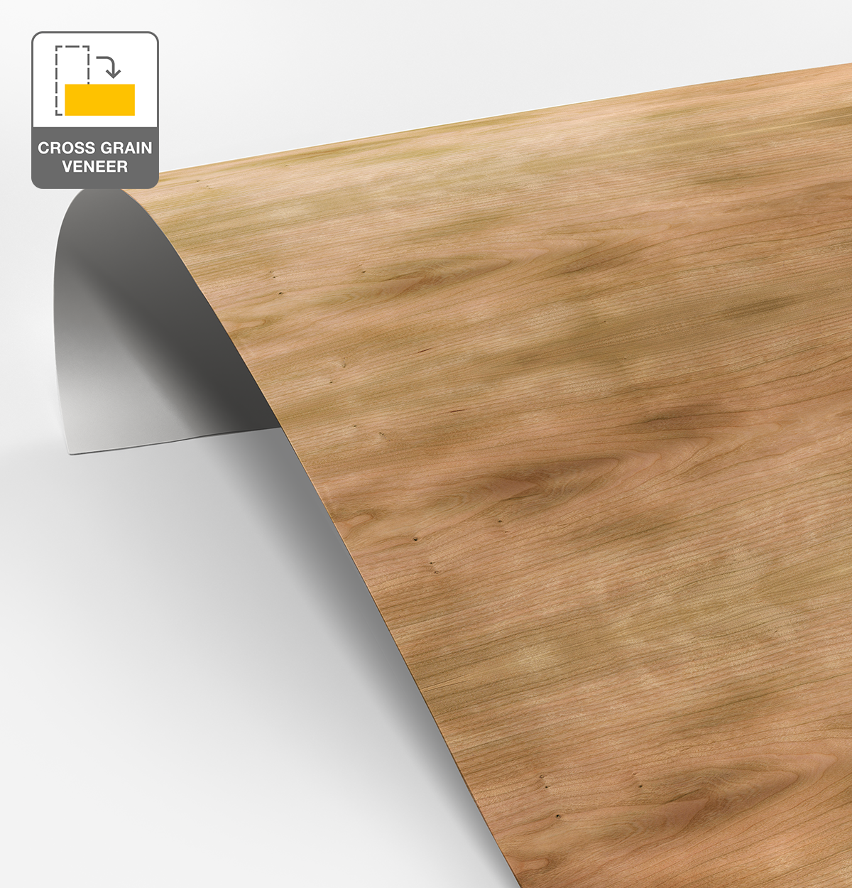 American Cherry Veneer Crown Cut Cross Grain on Laminate