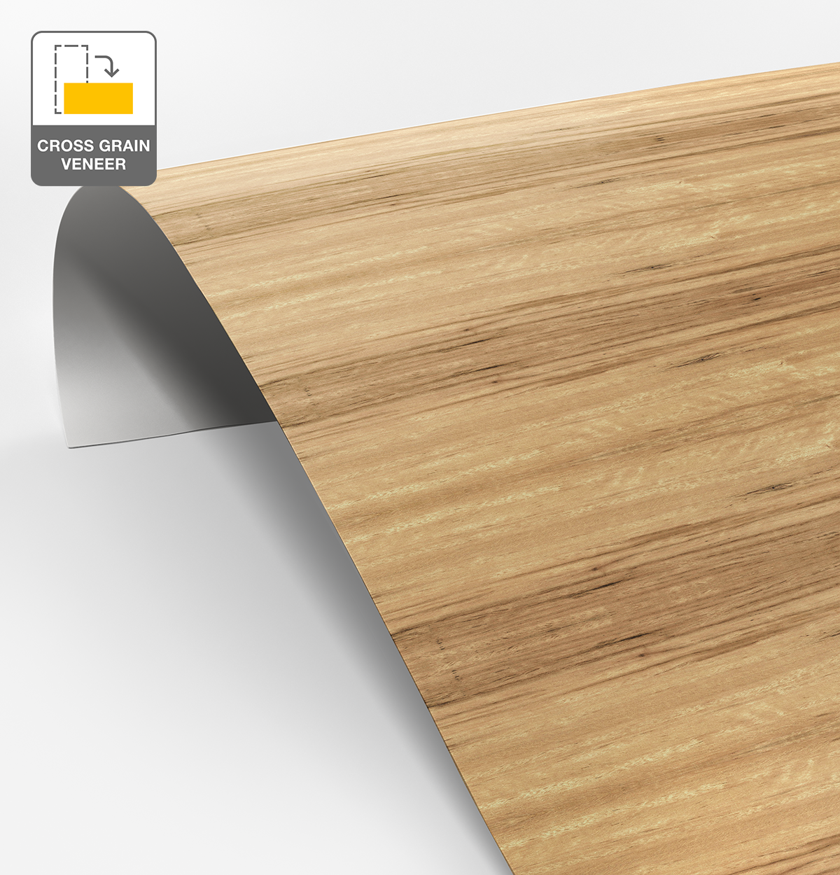 Blackbutt Veneer Natural Feature Grade Cross Grain on Laminate