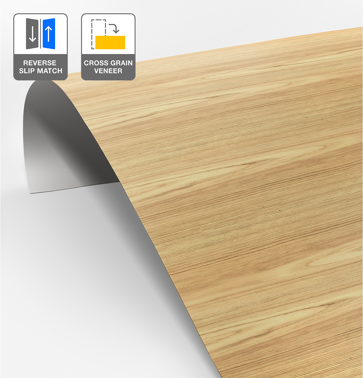 American Oak Veneer Crown Cut Reverse Slip Match Cross Grain on Laminate