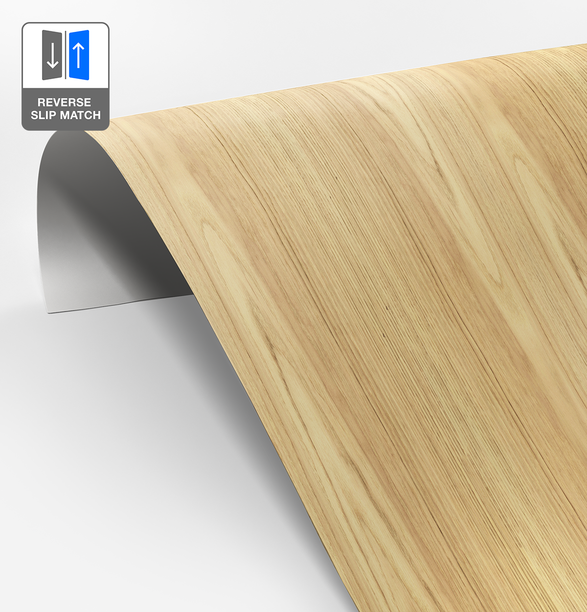 American Oak Veneer Crown Cut Reverse Slip Match on Laminate