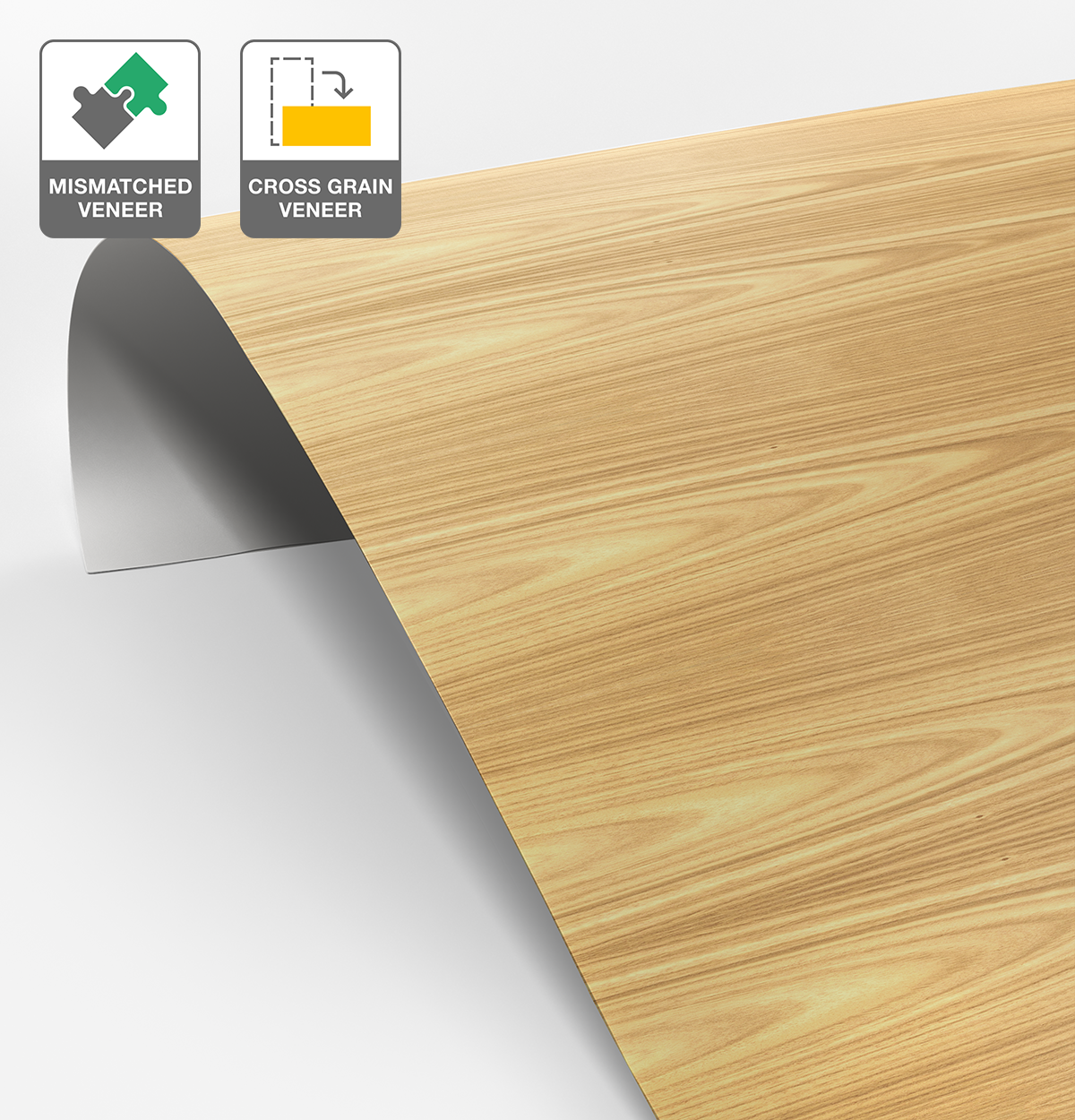 Plantation Oak Veneer Mismatched Cross Grain on Laminate