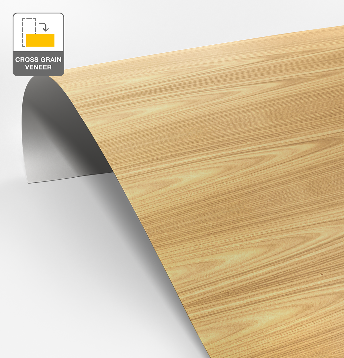 Plantation Oak Veneer Crown Cut Cross Grain on Laminate