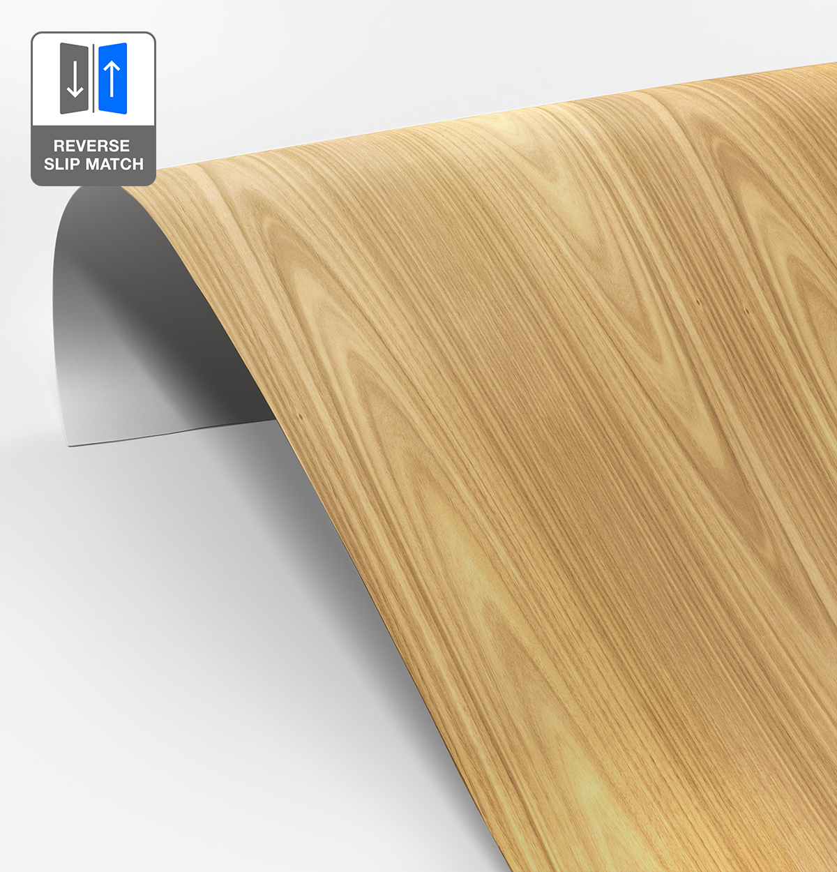 Plantation Oak Veneer Crown Cut Reverse Slip Match on Laminate