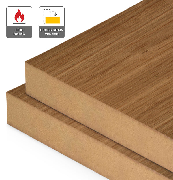 Blackwood Veneer Crown Cut Cross Grain on Fire Rated MDF