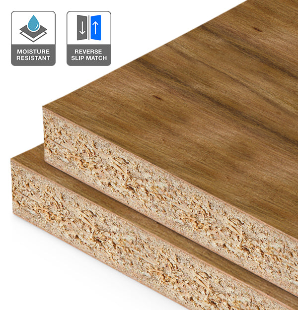 Blackwood Veneer Crown Cut Reverse Slip Match on HMR Moisture Resistant Particleboard