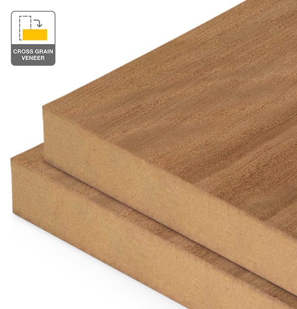 Brushbox Veneer Quarter Cut Cross Grain on MDF