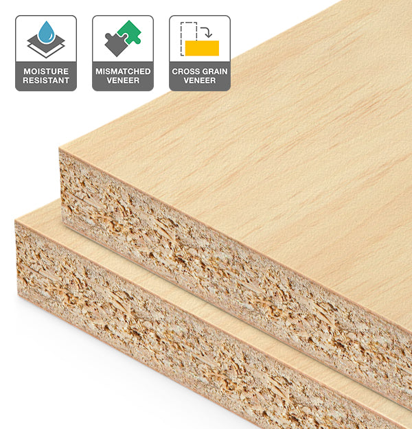 Clear Pine Veneer Mismatched Cross Grain on HMR Moisture Resistant Particleboard