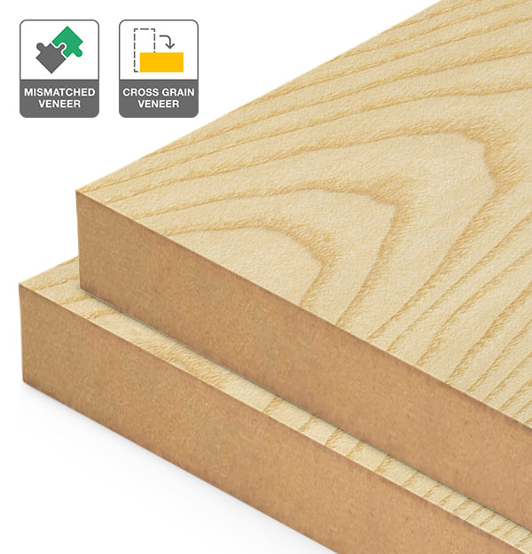 European Ash Veneer Mismatched Cross Grain on MDF