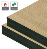 European Oak Veneer Wire Brushed Mismatched on Fire Rated Black MDF
