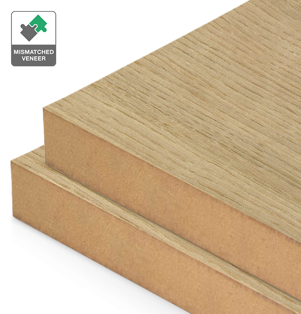 European Oak Veneer Wire Brushed Mismatched on MDF