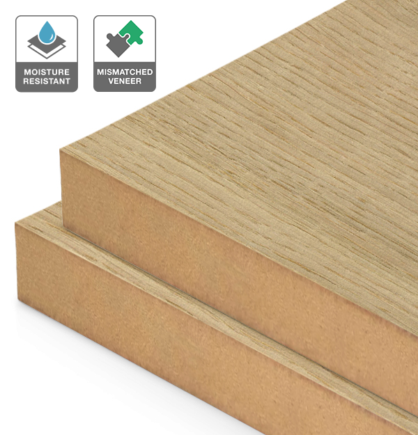 European Oak Veneer Wire Brushed Mismatched on Moisture Resistant MDF