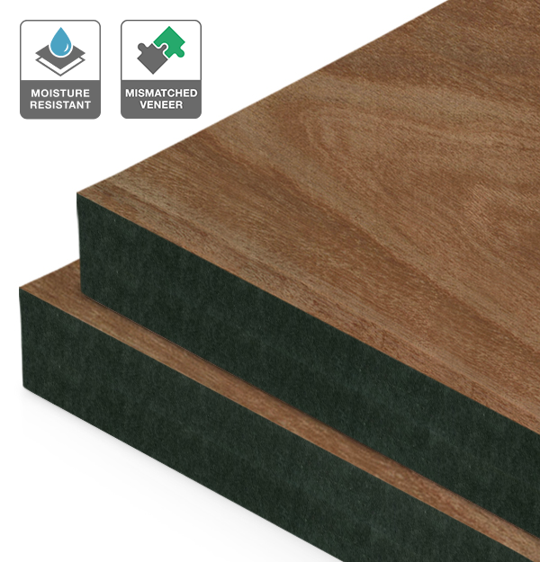 Ironbark Veneer Mismatched on Black Moisture Resistant MDF