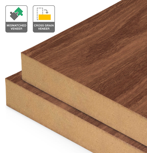 Jarrah Veneer Mismatched Cross Grain on MDF