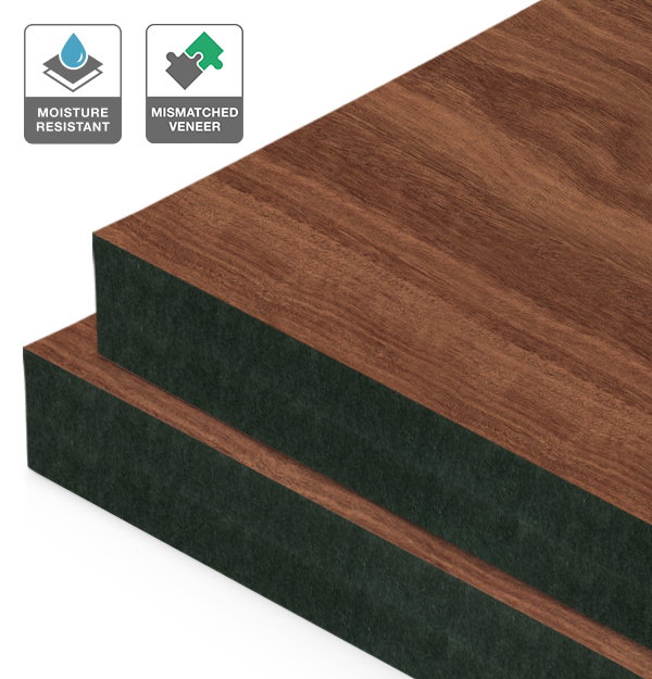 Jarrah Veneer Mismatched on Black Moisture Resistant MDF