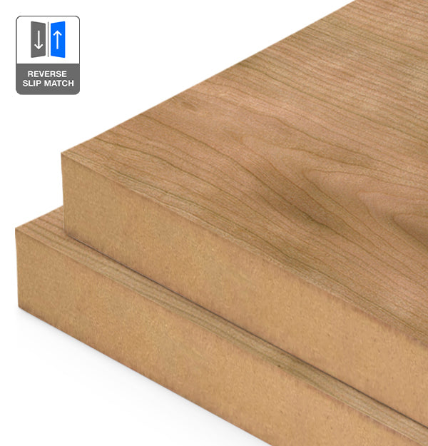 American Cherry Veneer Crown Cut Reverse Slip Match on MDF