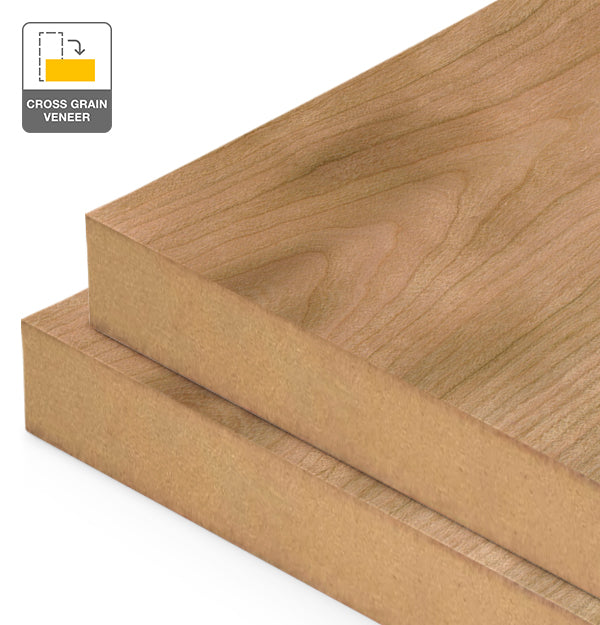 American Cherry Veneer Crown Cut Cross Grain on MDF