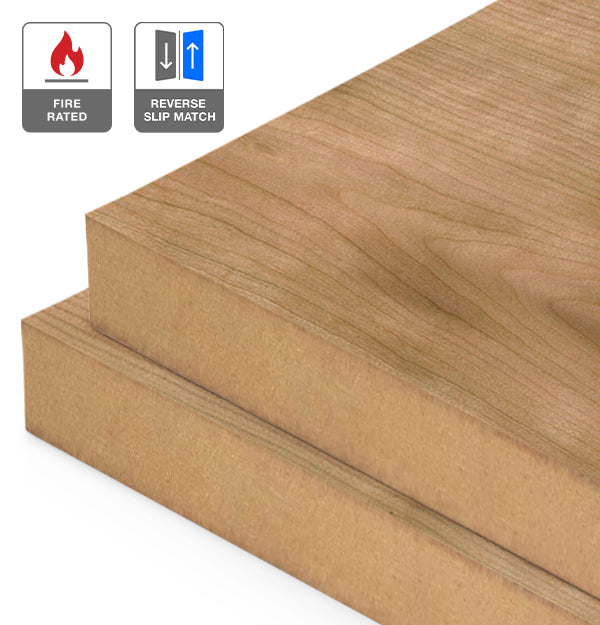 American Cherry Veneer Crown Cut Reverse Slip Match on Fire Rated MDF