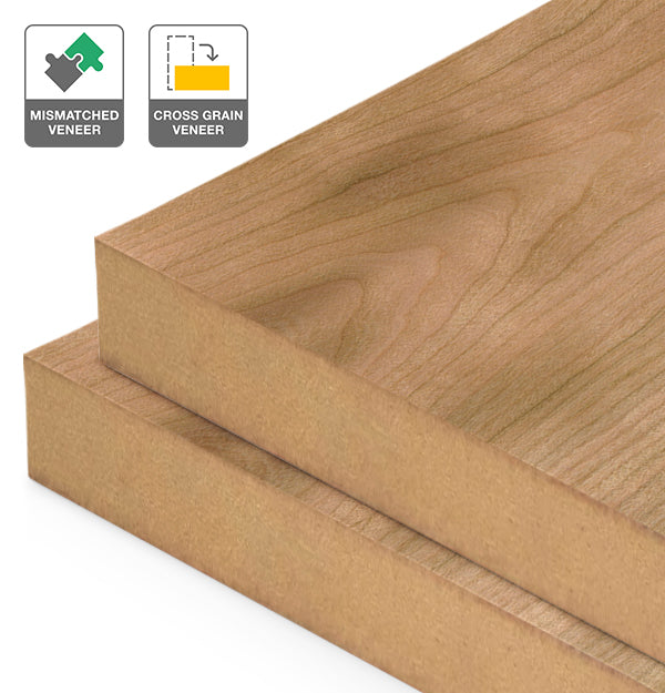 American Cherry Veneer Mismatched Cross Grain on MDF