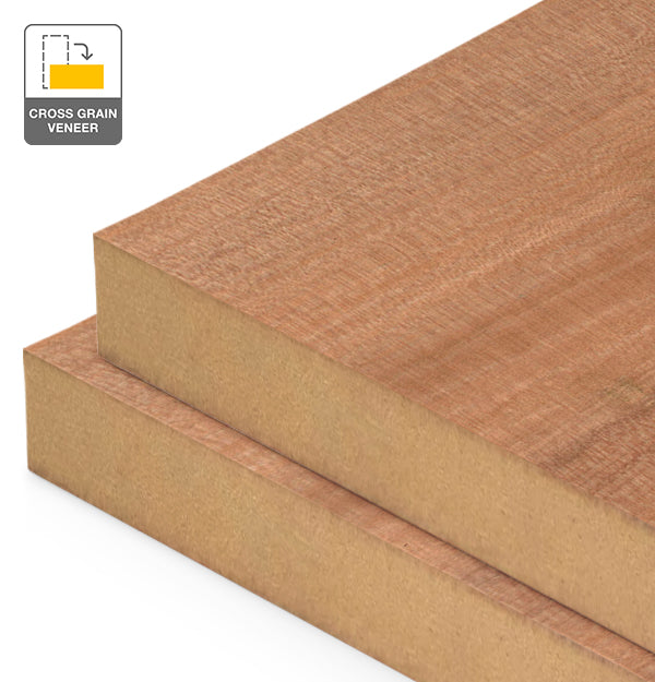 Myrtle Veneer Quarter Cut Cross Grain on MDF