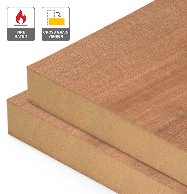 Myrtle Veneer Quarter Cut Cross Grain on Fire Rated MDF